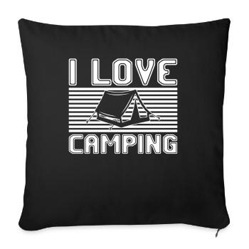 I love camping - Sofakissenbezug 45 x 45 cm - Schwarz - Vorne
