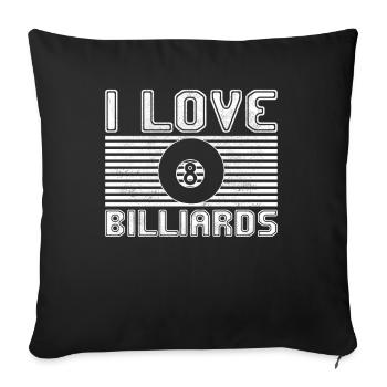 I love billiards - Sofa pillowcase 17,3'' x 17,3'' (45 x 45 cm) - black - Front