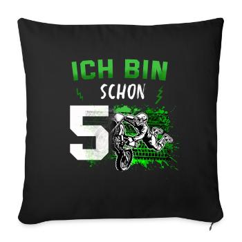 Motocross Geschenk Für Enduro Supermoto Dirt Bike - Sofakissenbezug 45 x 45 cm - Schwarz - Vorne