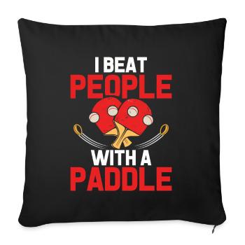Tennis de table Tennis de table Tennis De table Cadeau Ping Pong - Housse de coussin décorative 45 x 45 cm - noir - Devant