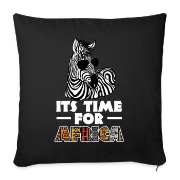 Tshirt zèbre en Afrique Horse Safari - Housse de coussin décorative 45 x 45 cm - noir - Devant