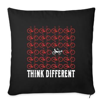 Pensez différemment - Bicycle Saying - Housse de coussin décorative 45 x 45 cm - noir - Devant