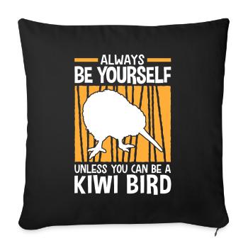 Be a Kiwi Bird New Zealand Snipe Bouquet - Sofa pillowcase 17,3'' x 17,3'' (45 x 45 cm) - black - Front