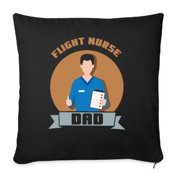 Infirmière de vol Papa Médecin de vol Médecin de vol Médecin de vol - Housse de coussin décorative 45 x 45 cm - noir - Devant
