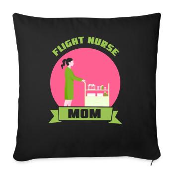 Infirmière de vol Mama Infirmière de vol Médecin de vol - Housse de coussin décorative 45 x 45 cm - noir - Devant