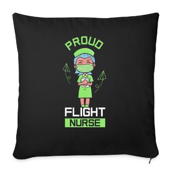 Stolze Flight Nurse Flugkrankenschwester Beruf - Sofakissenbezug 45 x 45 cm - Schwarz - Vorne