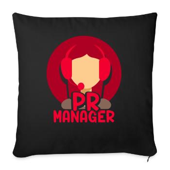 Pr Manager Job Profession Public Relations - Sofa pillowcase 17,3'' x 17,3'' (45 x 45 cm) - black - Front