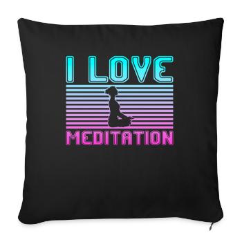 J’adore la méditation - Housse de coussin décorative 45 x 45 cm - noir - Devant