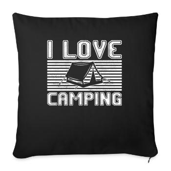 I love camping - Sofakissenbezug 45 x 45 cm - Schwarz - Vorne