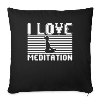 J’adore la méditation - Housse de coussin décorative 45 x 45 cm - noir - Devant