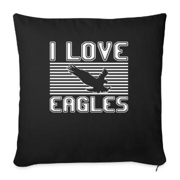 I love eagles - Sofakissenbezug 45 x 45 cm - Schwarz - Vorne