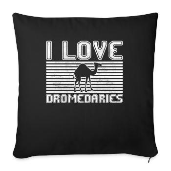 J’adore les dromadaires - Housse de coussin décorative 45 x 45 cm - noir - Devant