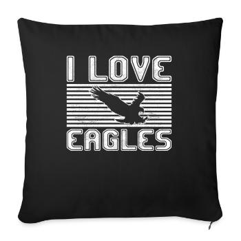 I love eagles - Sofakissenbezug 45 x 45 cm - Schwarz - Vorne