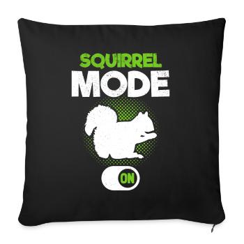 Mode écureuil sur écureuil, drôle - Housse de coussin décorative 45 x 45 cm - noir - Devant