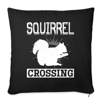 Écureuil à l’écureuil, drôle - Housse de coussin décorative 45 x 45 cm - noir - Devant