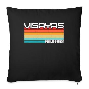 Vintage Holiday Trip Visayas Philippines Asia - Sofa pillowcase 17,3'' x 17,3'' (45 x 45 cm) - black - Front