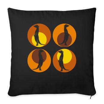 Suricates rétro Suricates - Housse de coussin décorative 45 x 45 cm - noir - Devant