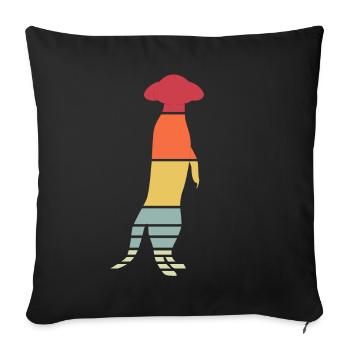 Meerkat Merkat Retro Meerkats - Sofa pillowcase 17,3'' x 17,3'' (45 x 45 cm) - black - Front