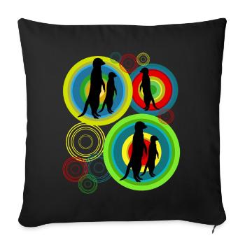 Meerkat Pictures Retro Meerkats - Sofa pillowcase 17,3'' x 17,3'' (45 x 45 cm) - black - Front
