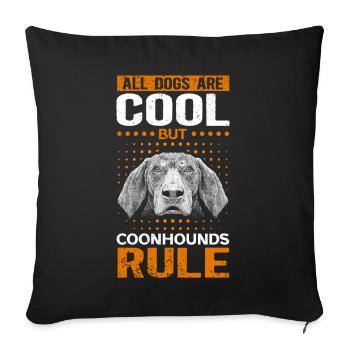 Coonhound Dog Lover Dog Owner Gift - Sofa pillowcase 17,3'' x 17,3'' (45 x 45 cm) - black - Front