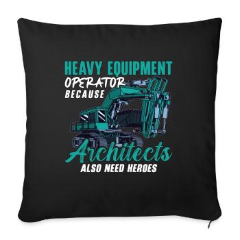 Excavators Excavator Driver Worker Construction Worker Gift - Sofa pillowcase 17,3'' x 17,3'' (45 x 45 cm) - black - Front