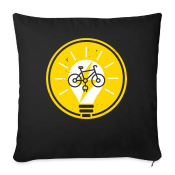 Electric Bike E-Bike Ride Bike Lovers Cycling - Sofa pillowcase 17,3'' x 17,3'' (45 x 45 cm) - black - Front