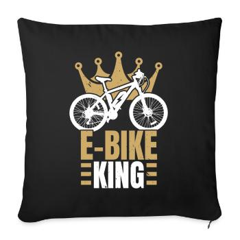 E-Bike King Vélo électrique Balade à vélo Cyclisme - Housse de coussin décorative 45 x 45 cm - noir - Devant