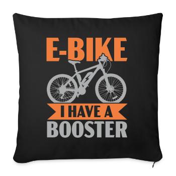 E-Bike J’ai un Booster Electric Bike Ride - Housse de coussin décorative 45 x 45 cm - noir - Devant