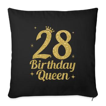 Birthday Queen 30 - Sofa pillowcase 17,3'' x 17,3'' (45 x 45 cm) - black - Front