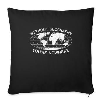 Professeur de géographie Earth Globe Humour - Housse de coussin décorative 45 x 45 cm - noir - Devant