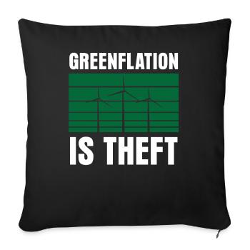 Greenflation est un vol Inflation Énergie verte - Housse de coussin décorative 45 x 45 cm - noir - Devant