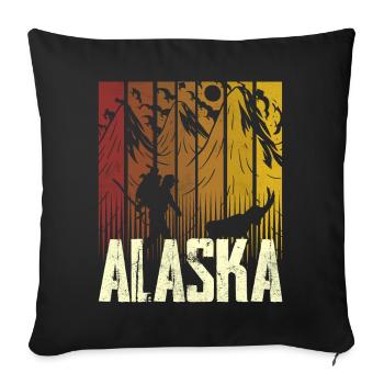 Alaska Randonneurs Nature Randonnée - Housse de coussin décorative 45 x 45 cm - noir - Devant