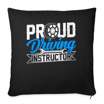 Fier instructeur de conduite École de conduite Cours de conduite Profession - Housse de coussin décorative 45 x 45 cm - noir - Devant