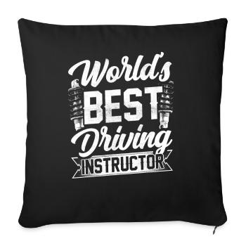 Der Beste Fahrlehrer Der Welt Fahrschule Beruf - Sofakissenbezug 45 x 45 cm - Schwarz - Vorne