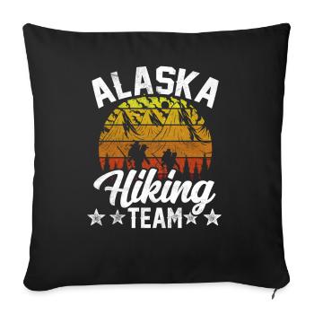 Alaska Hiking Team Randonneur - Housse de coussin décorative 45 x 45 cm - noir - Devant
