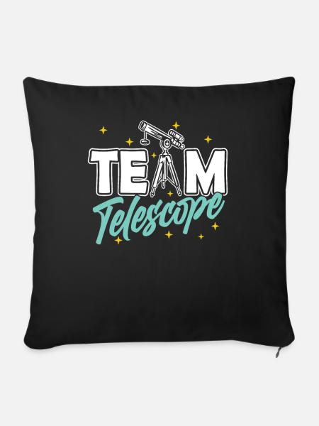 Team Teleskop Sterne Weltraum Universum - Sofakissenbezug 45 x 45 cm - Schwarz