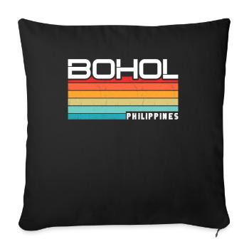 Vintage Holiday Trip Bohol Philippines Asia - Sofa pillowcase 17,3'' x 17,3'' (45 x 45 cm) - black - Front