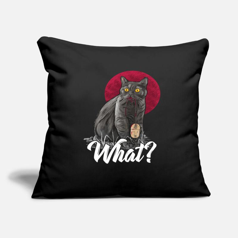 Katze mit gefangener Computer Maus - What? Sofakissenbezug 45 x 45 cm
