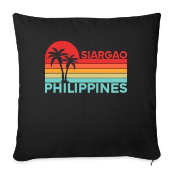 Vintage Holiday Trip Siargao Philippines Asia - Sofa pillowcase 17,3'' x 17,3'' (45 x 45 cm) - black - Front