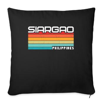 Vintage Holiday Trip Siargao Philippines Asia - Sofa pillowcase 17,3'' x 17,3'' (45 x 45 cm) - black - Front