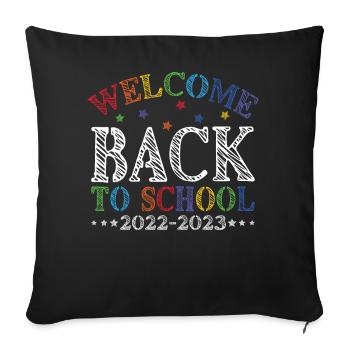 welcome back to school 2022 2023 - Sofakissenbezug 45 x 45 cm - Schwarz - Vorne