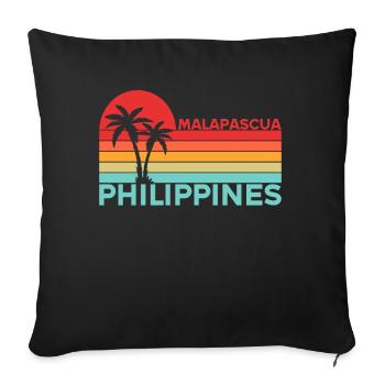 Vintage Holiday Trip Malapascua Philippines Asia - Sofa pillowcase 17,3'' x 17,3'' (45 x 45 cm) - black - Front