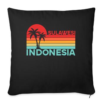 Vintage Holiday Trip Sulawesi Indonesia Asia - Sofa pillowcase 17,3'' x 17,3'' (45 x 45 cm) - black - Front
