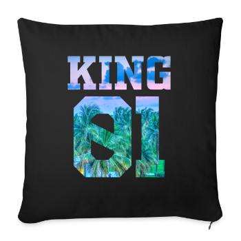 Partner Look Couple Partner Couple Couple Family - Sofa pillowcase 17,3'' x 17,3'' (45 x 45 cm) - black - Front