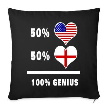 England and USA Genius / gift - Sofa pillowcase 17,3'' x 17,3'' (45 x 45 cm) - black - Front