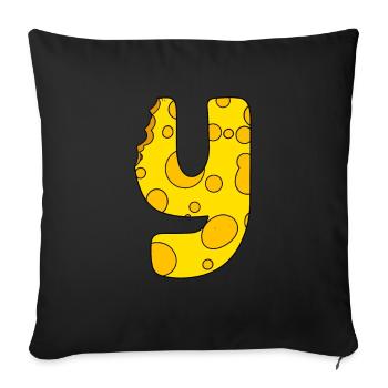 Letter Y - Sofa pillowcase 17,3'' x 17,3'' (45 x 45 cm) - black - Front