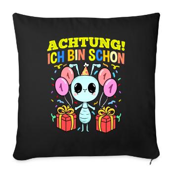 Achtung Ich Bin Schon 1 Geburtstag Fehler - Sofakissenbezug 45 x 45 cm - Schwarz - Vorne