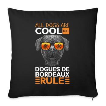Bordeaux Great Dane Dog Gift - Sofa pillowcase 17,3'' x 17,3'' (45 x 45 cm) - black - Front