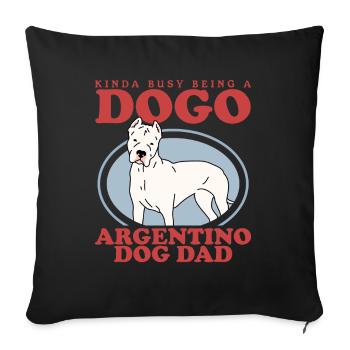 Dogo Argentino Papa | Cadeau de propriétaire de chien de chien - Housse de coussin décorative 45 x 45 cm - noir - Devant