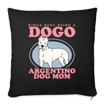 Dogo Argentino Maman | Cadeau de propriétaire de chien de chien - Housse de coussin décorative 45 x 45 cm - noir - Devant